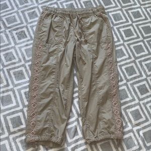 Khaki cargo capris, never worn.